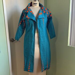 Teal and Orange African Patterned Coat